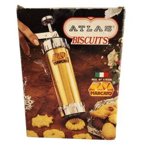 Marcato Atlas Biscuit Maker Press With 20 Aluminum Discs & 4 Nozzles For Cookie